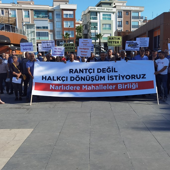 Narlıdere Mahalleler Birliği'nden 'Dönüşüm' Protestosu